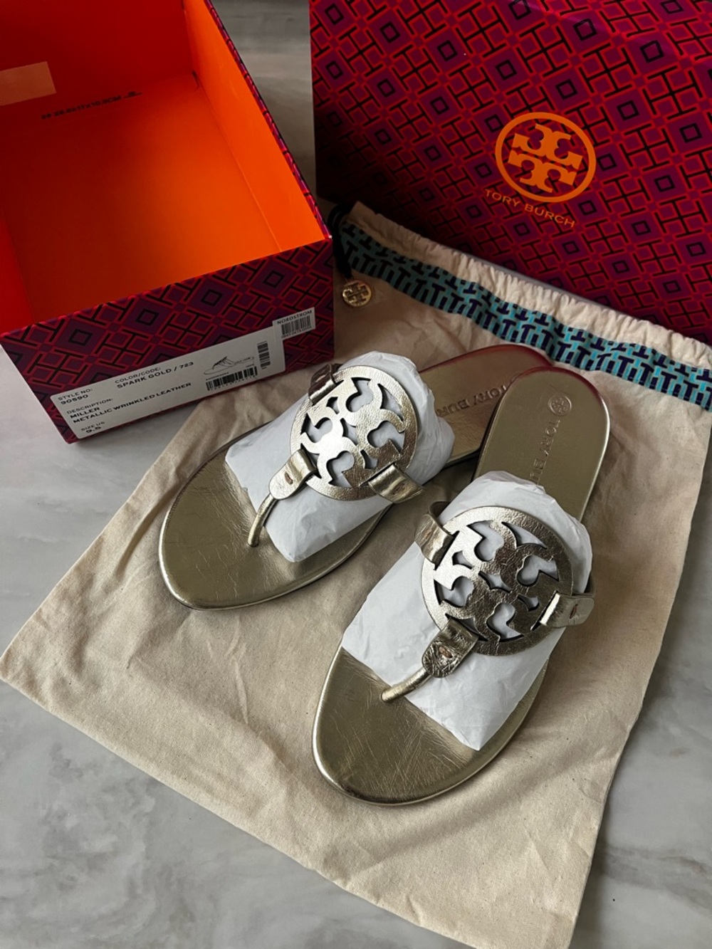 Tory Burch Gold Metallic Miller